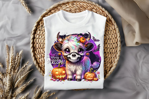 Halloween Baby Highland Cow PNG Bull Png Retro Halloween Png Ghost Cows Png Funny Cow Png Fall Png Spooky Season Cow Halloween png Digital Sublimation Syre Digital Creations 