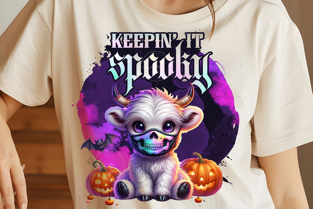 Halloween Baby Highland Cow PNG Bull Png Retro Halloween Png Ghost Cows Png Funny Cow Png Fall Png Spooky Season Cow Halloween png Digital Sublimation Syre Digital Creations 