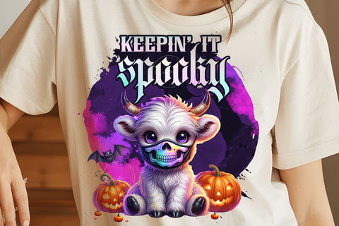 Halloween Baby Highland Cow PNG Bull Png Retro Halloween Png Ghost Cows Png Funny Cow Png Fall Png Spooky Season Cow Halloween png Digital Sublimation Syre Digital Creations 