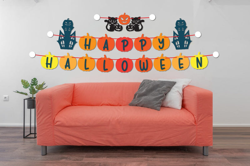 Halloween Banner Laser cut, Home Decor, Pumkin Decor SVG zafrans studio 