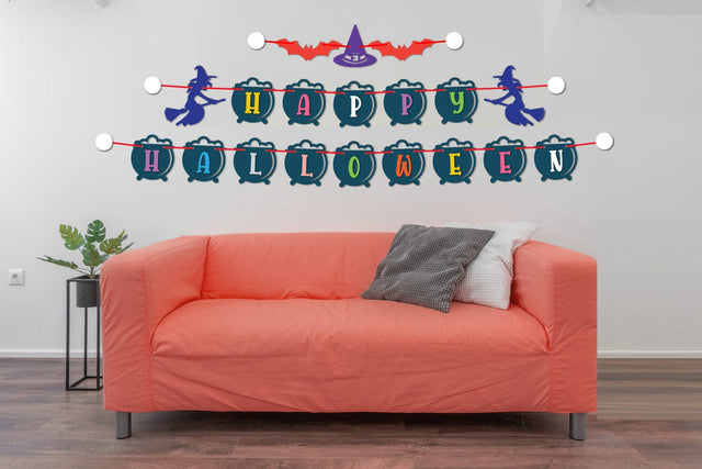 Halloween Banner Laser cut, Home Decor SVG zafrans studio 