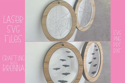 Halloween Bat 2-Design Earring Laser SVG SVG Crafting With Brenna 