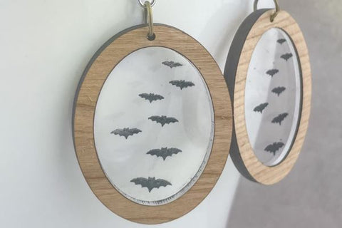 Halloween Bat 2-Design Earring Laser SVG SVG Crafting With Brenna 