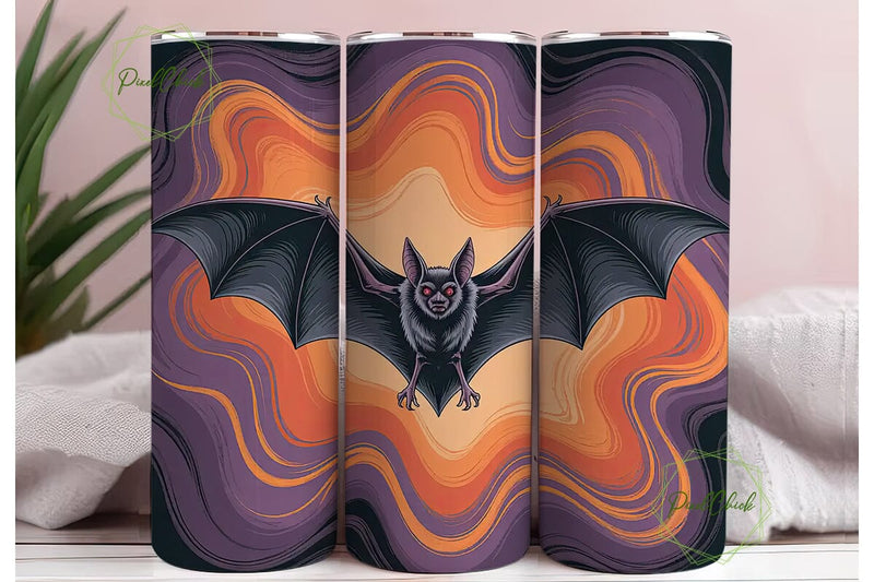 Halloween Bat 20oz Tumbler Wrap Sublimation PixelChick 