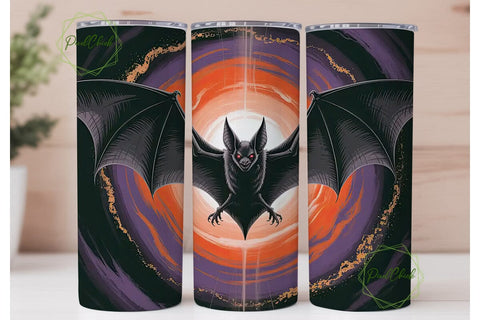 Halloween Bat 20oz Tumbler Wrap Sublimation PixelChick 