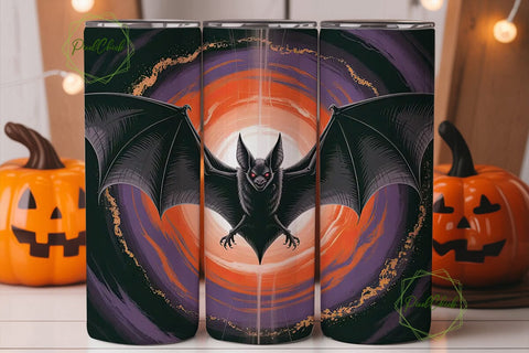 Halloween Bat 20oz Tumbler Wrap Sublimation PixelChick 