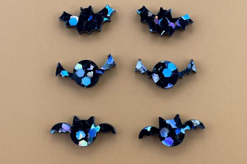 Halloween Bat and Cat Stud Earrings Laser SVG SVG Crafting With Brenna 