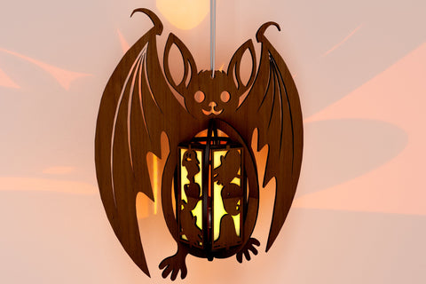 Halloween Bat Candle Holder, Laser Cut Lantern Template SVG LaserCutano 