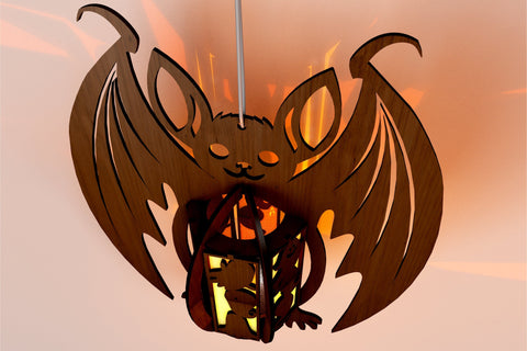 Halloween Bat Candle Holder Laser Cut Template SVG LaserCutano 