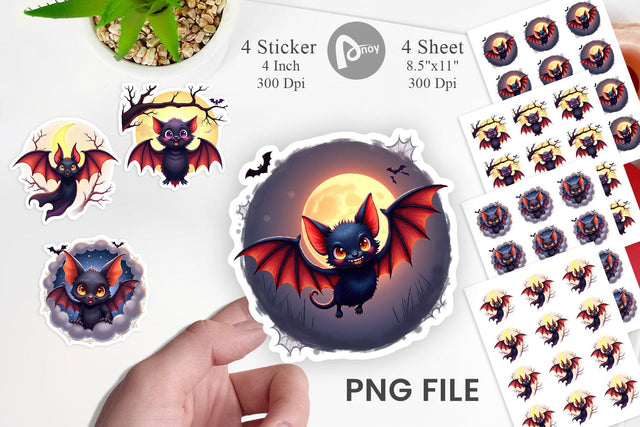 Halloween Bat Flutter Sticker Sublimation artnoy 