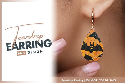 Halloween Bat Illustration Orange and Black Background with Smiling Bats Sublimation Regulrcrative 
