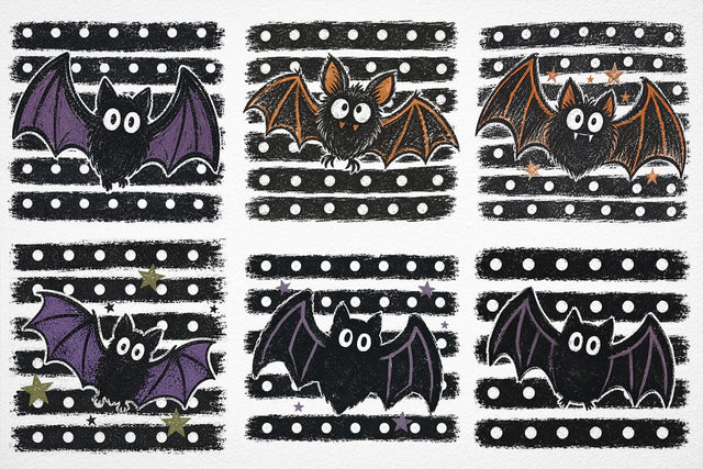 Halloween Bats Stripes PNG, Distressed Fall Shirt Design, Trendy Spooky Season Mom Png SVG DesignDestine 