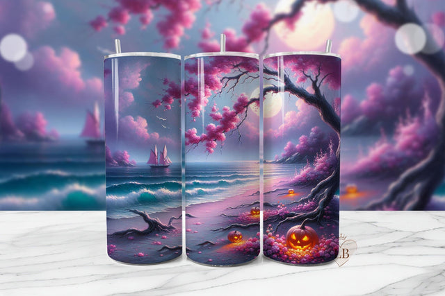 Halloween Beach Tumbler Wrap Sublimation BijouBay 