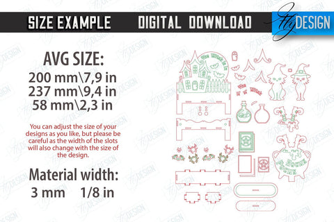 Halloween Bench Laser Cut Bundle | Seasonal Décor | Halloween Stand with Elements | CNC Files SVG Fly Design 