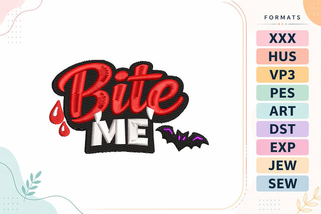 Halloween Bite Me Embroidery Design Embroidery/Applique DESIGNS sg embroidery 