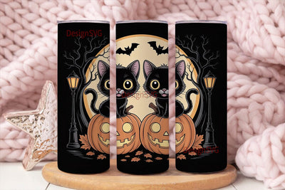 Halloween Black Cat 20oz Tumbler Wrap Sublimation DesignSVG 