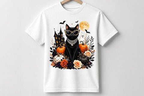 Halloween Black Cat PNG Gothic Cat Digital Download SVG BillahCrafts 
