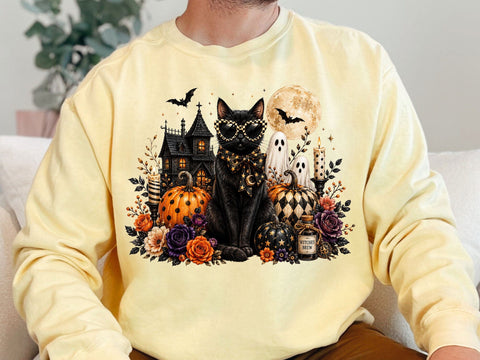 Halloween Black Cat Pumpkins PNG Clipart SVG artprintfile 