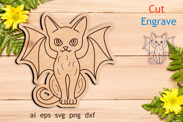 Halloween black cat svg laser cut, Halloween engraving SVG AnastasiyaArtDesign 