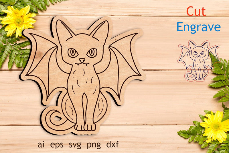 Halloween black cat svg laser cut, Halloween engraving SVG AnastasiyaArtDesign 