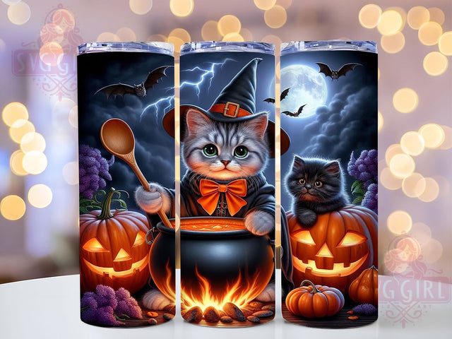 Halloween Black Spooky Cat Tumbler, Cat Tumbler Wrap, 20oz Sublimation, Spooky Cat Cup, Black Cat Design, Halloween Drinkware, Cute Cat Tumbler Sublimation SvggirlplusArt 
