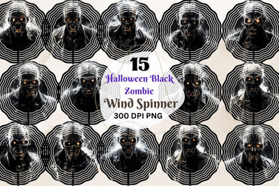 Halloween Black Zombie Wind Spinner Sublimation Regulrcrative 