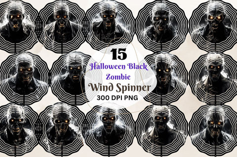 Halloween Black Zombie Wind Spinner Sublimation Regulrcrative 