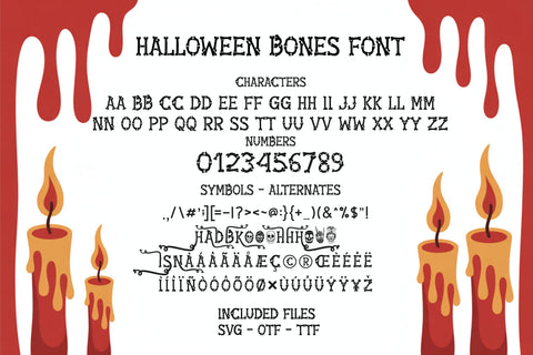 Halloween Bones Font, Skeleton Letters SVG, Bones Font OTF Font TonisArtStudio 