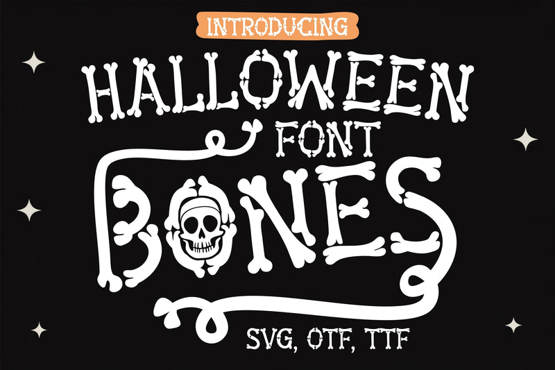 Halloween Bones Font, Skeleton Letters SVG, Bones Font OTF Font TonisArtStudio 