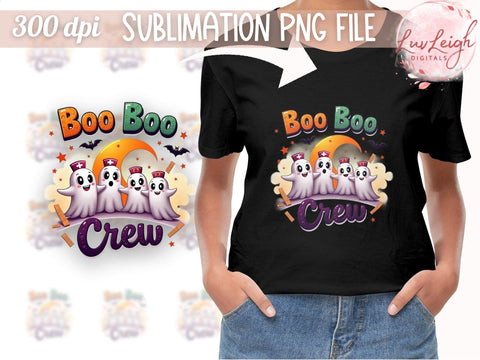 Halloween Boo Boo Crew Ghosts Sublimation PNG Sublimation Luvleigh Digitals 