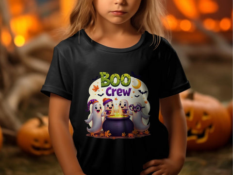 Halloween Boo Crew Sublimation PNG, Cute Ghosts Around Cauldron Sublimation Luvleigh Digitals 