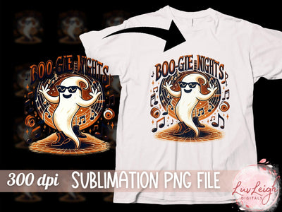 Halloween Boo-Gie Nights Cute Ghost Sublimation PNG Sublimation Luvleigh Digitals 