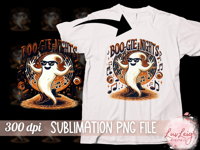 Halloween Boo-Gie Nights Cute Ghost Sublimation PNG Sublimation Luvleigh Digitals 