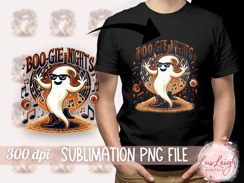Halloween Boo-Gie Nights Cute Ghost Sublimation PNG Sublimation Luvleigh Digitals 