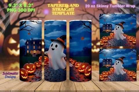 Halloween Boo Tumbler Wrap | Halloween Tumbler Wrap for Sublimation Sublimation Sublimatiz Designs 