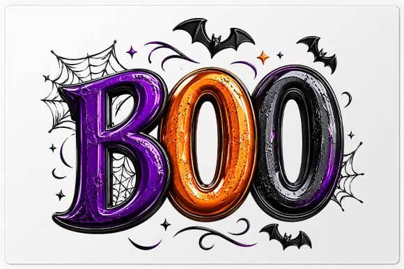 Halloween Boo Typography PNG Digital Download SVG BillahCrafts 