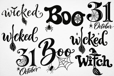 Halloween Boo Wicked Witch SVG Bundle SVG DesignDestine 