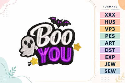 Halloween Boo You Embroidery Design Embroidery/Applique DESIGNS sg embroidery 