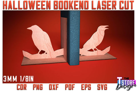 Halloween Bookend Laser Cut Bundle | Halloween Design | Home Décor | Decorative Bookend | CNC Files SVG The T Store Design 