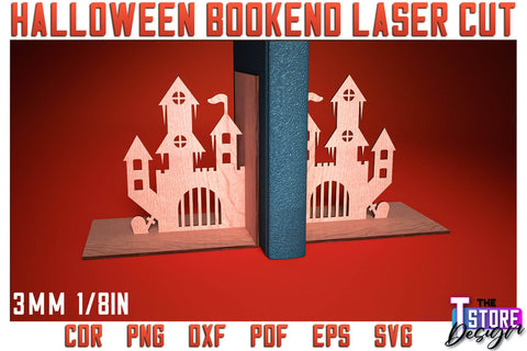 Halloween Bookend Laser Cut Bundle | Halloween Design | Home Décor | Decorative Bookend | CNC Files SVG The T Store Design 