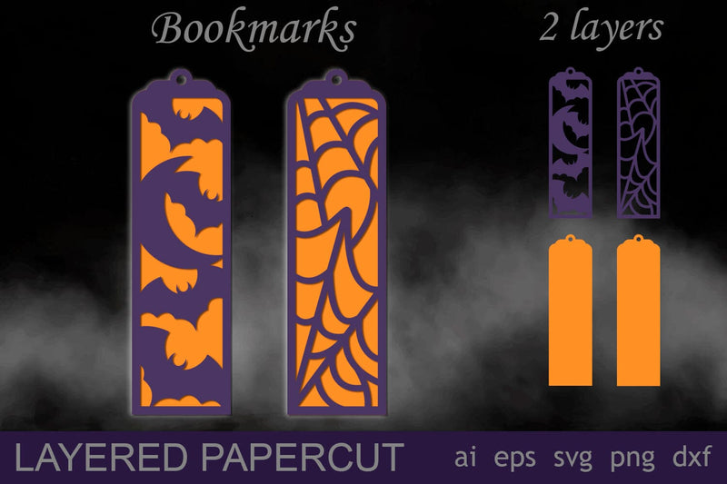 Halloween bookmarks svg, Layered halloween papercut svg SVG AnastasiyaArtDesign 