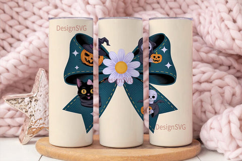 Halloween Bow 20oz Tumbler Wrap Sublimation DesignSVG 