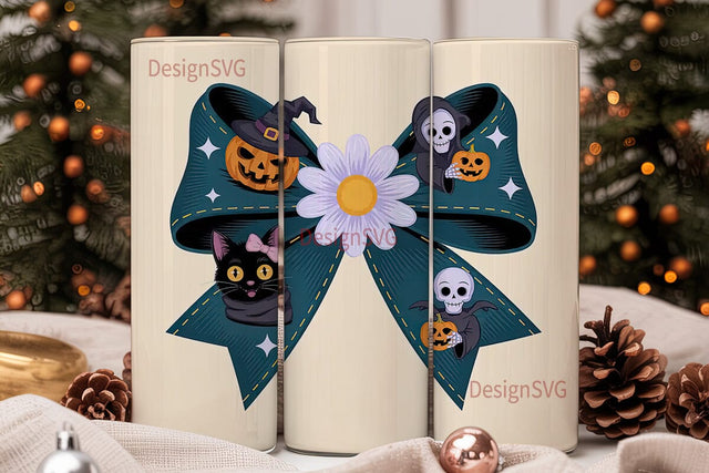Halloween Bow 20oz Tumbler Wrap Sublimation DesignSVG 