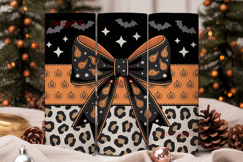 Halloween Bow 20oz Tumbler Wrap Sublimation DesignSVG 