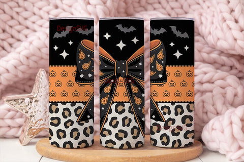 Halloween Bow 20oz Tumbler Wrap Sublimation DesignSVG 