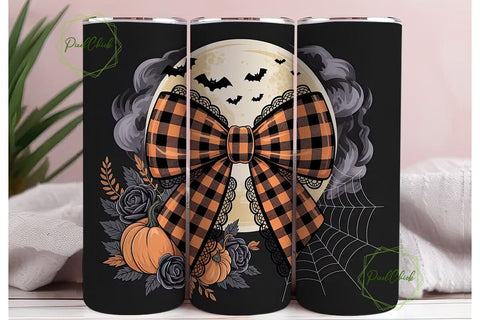 Halloween Bow 20oz Tumbler Wrap Sublimation PixelChick 