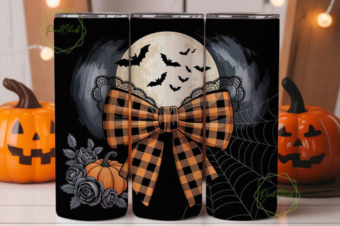 Halloween Bow 20oz Tumbler Wrap Sublimation PixelChick 