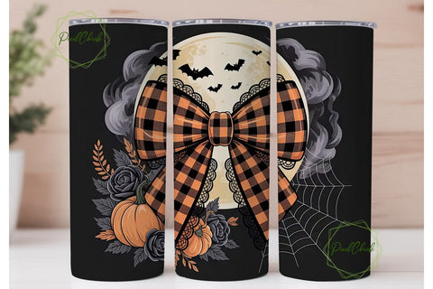 Halloween Bow 20oz Tumbler Wrap Sublimation PixelChick 