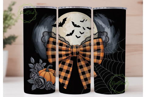 Halloween Bow 20oz Tumbler Wrap Sublimation PixelChick 