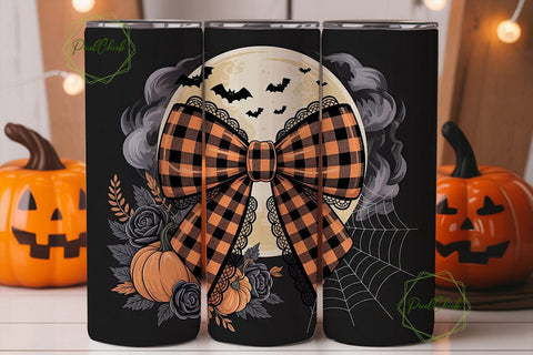 Halloween Bow 20oz Tumbler Wrap Sublimation PixelChick 